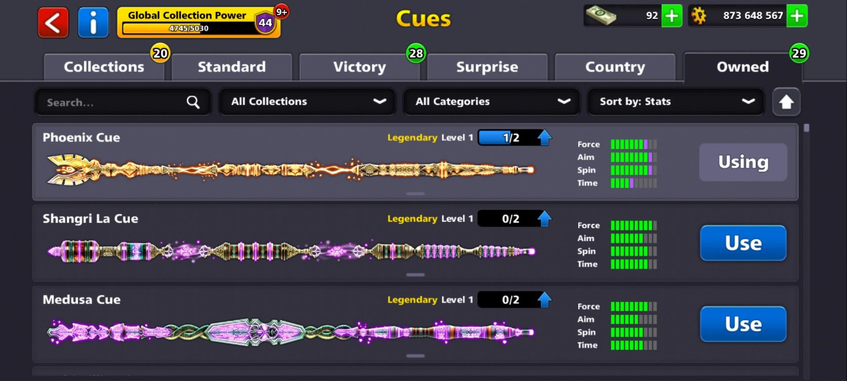 850 مليون كوينز | 3 عصي أسطورية | حساب 8 Ball Pool