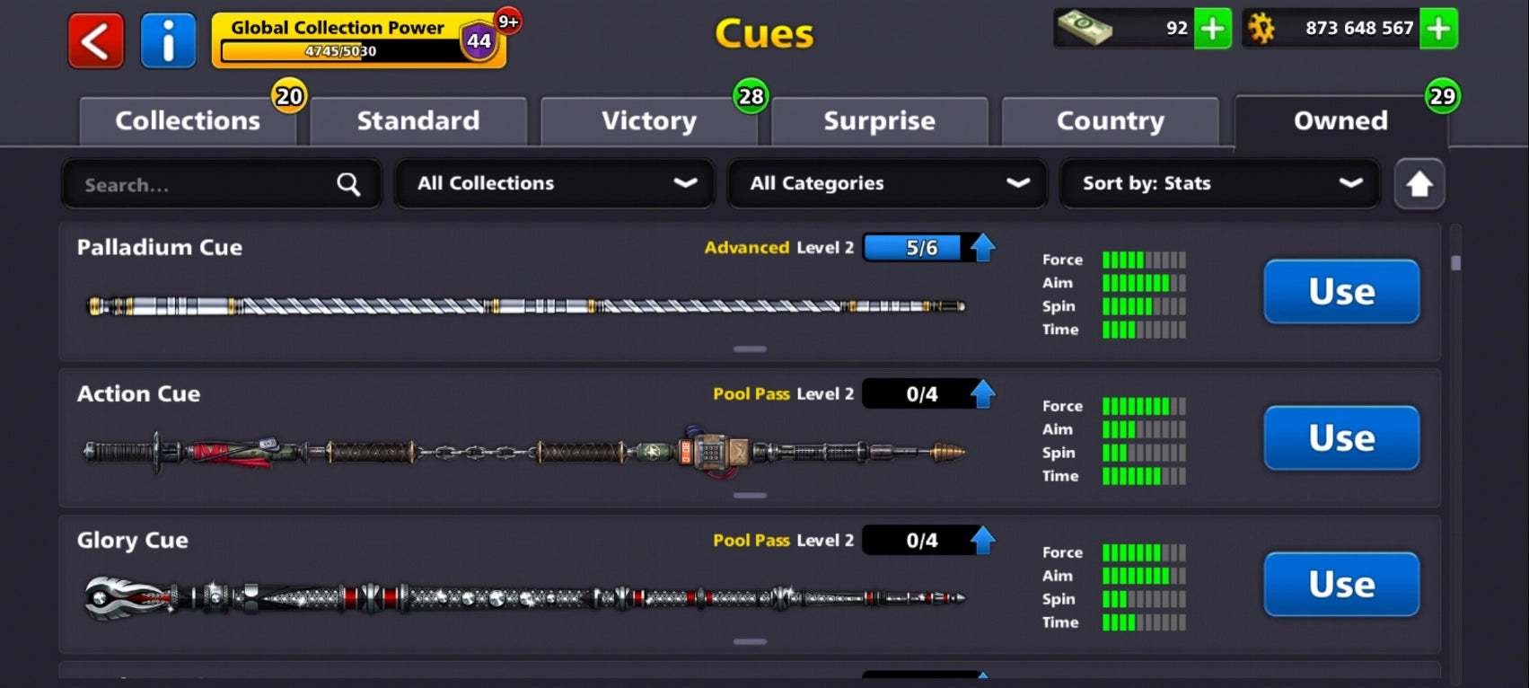 850 مليون كوينز | 3 عصي أسطورية | حساب 8 Ball Pool