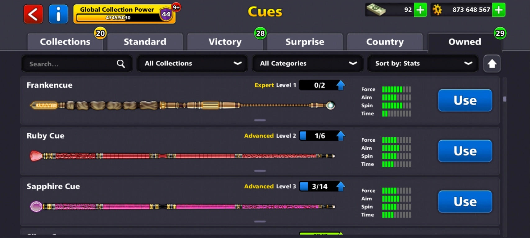 850 مليون كوينز | 3 عصي أسطورية | حساب 8 Ball Pool