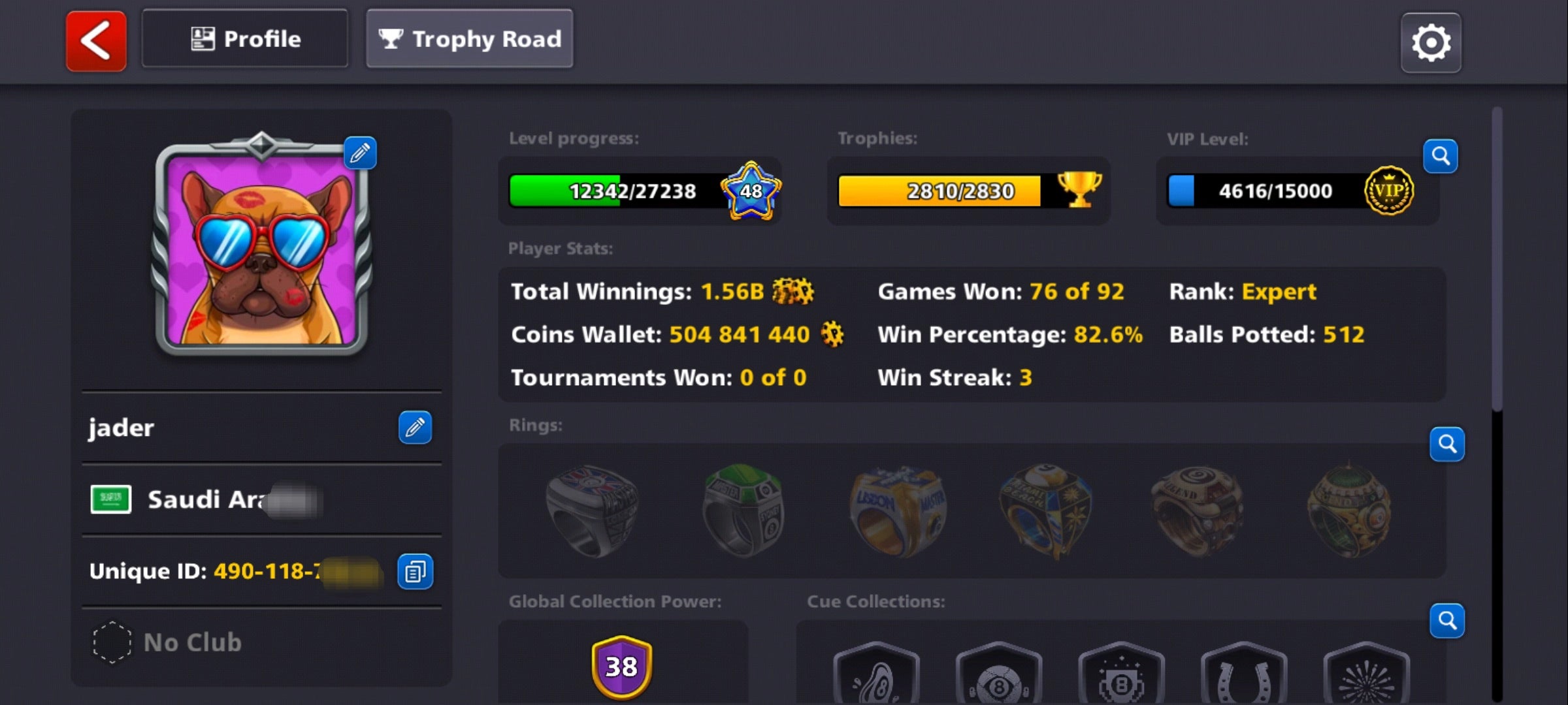 500M كوينز | x14 عصا أسطورية | حساب 8 Ball Pool