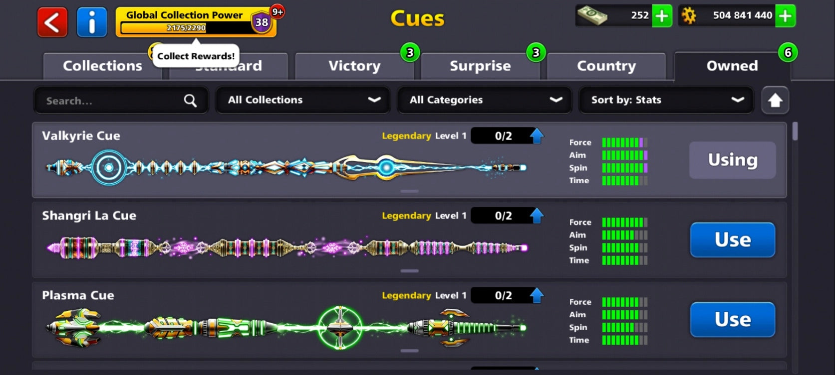 500M كوينز | x14 عصا أسطورية | حساب 8 Ball Pool