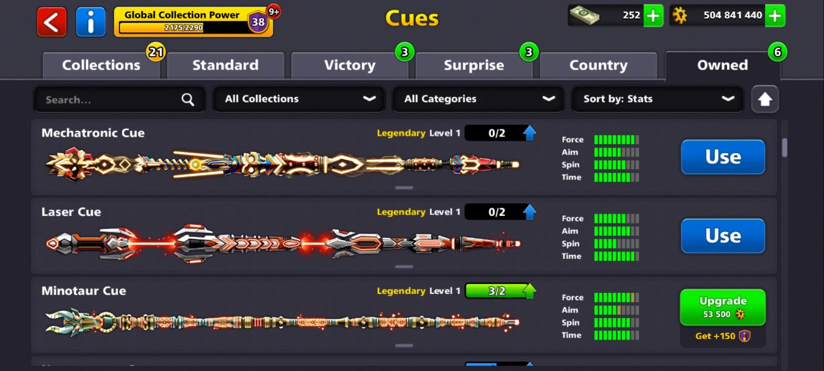 500M كوينز | x14 عصا أسطورية | حساب 8 Ball Pool