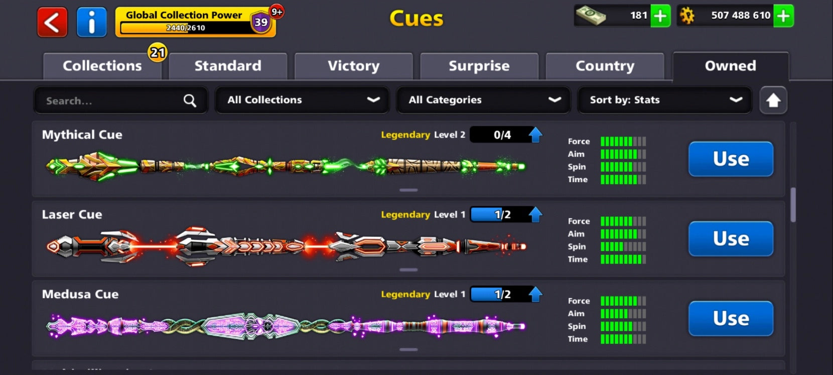 500M Monedas | 11x Tacos Legendarios | Cuenta de 8 Ball Pool