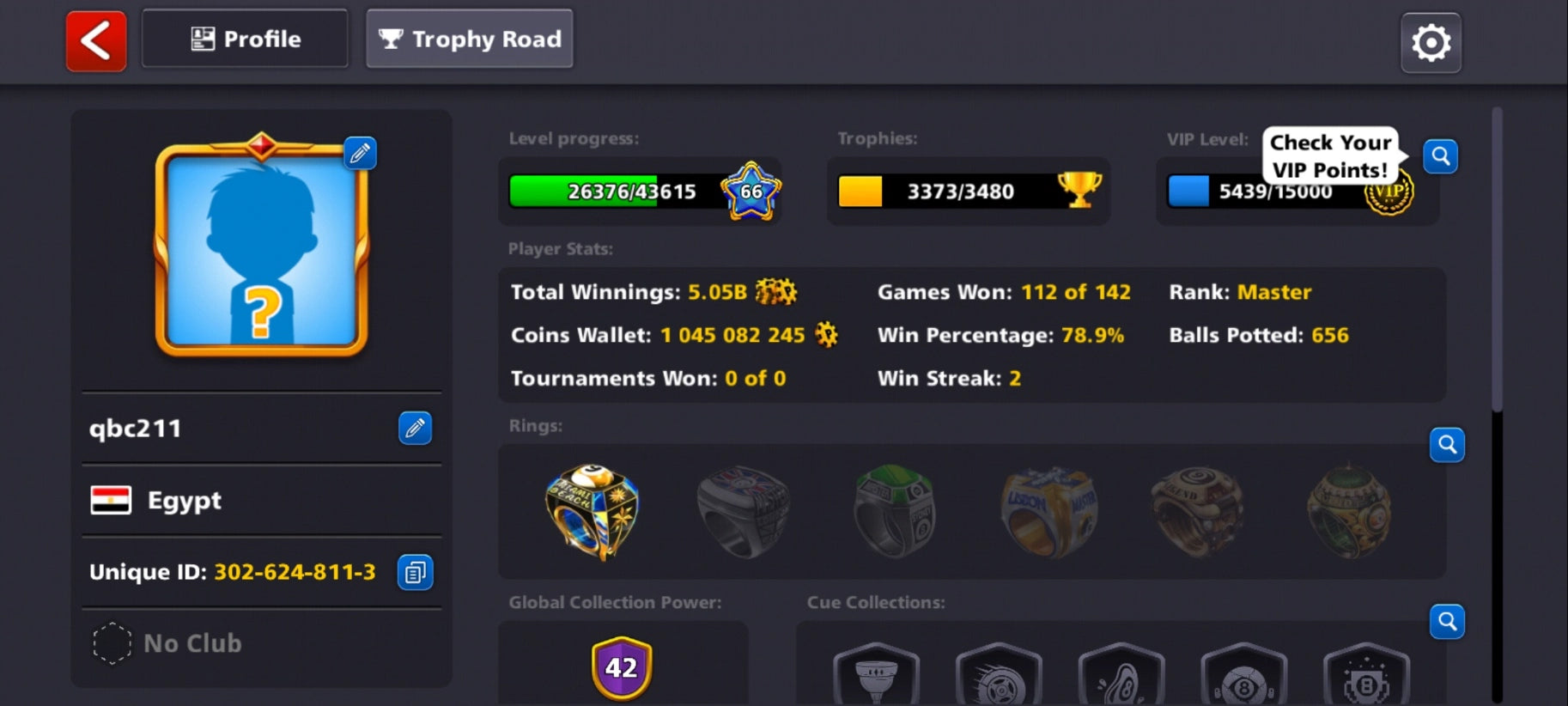 Cuenta de 8 Ball Pool | 1 Billón de Monedas | 15x Tacos Legendarios