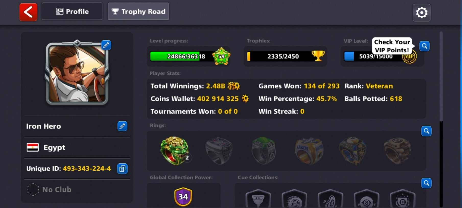 500M Monedas | x9 Tacos Legendarios | Cuenta de 8 Ball Pool