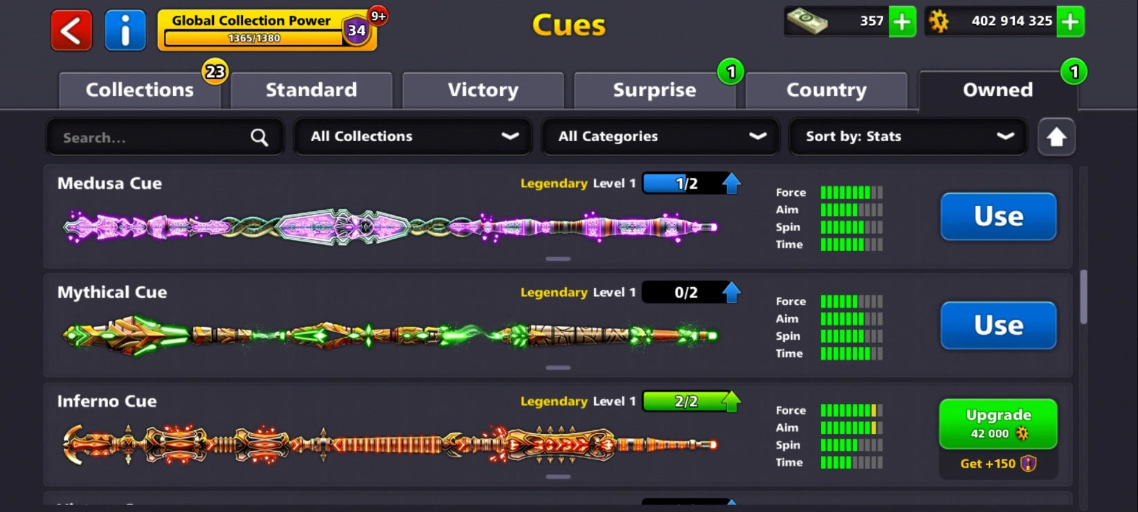 500M Monedas | x9 Tacos Legendarios | Cuenta de 8 Ball Pool