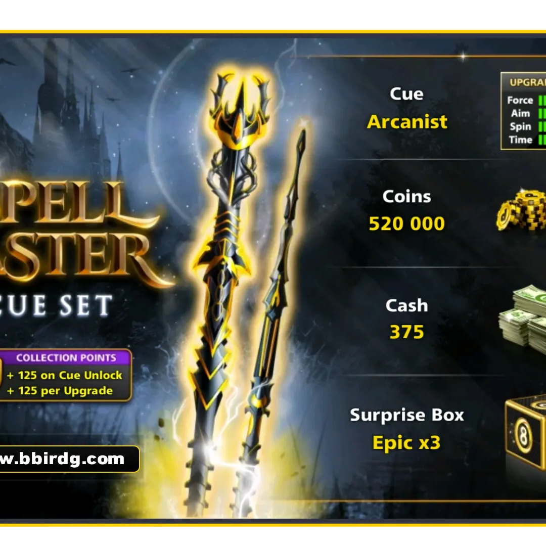 Arcanist Cue - Spell Caster Set | 8 Ball Pool - BlackBird Store