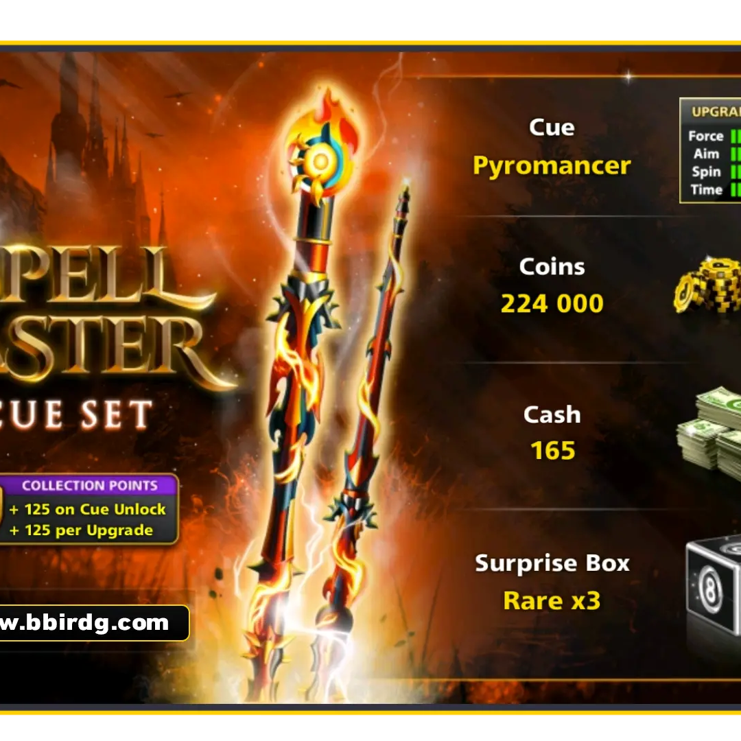 Pyromancer Cue - Spell Caster Set | 8 Ball Pool - BlackBird Store