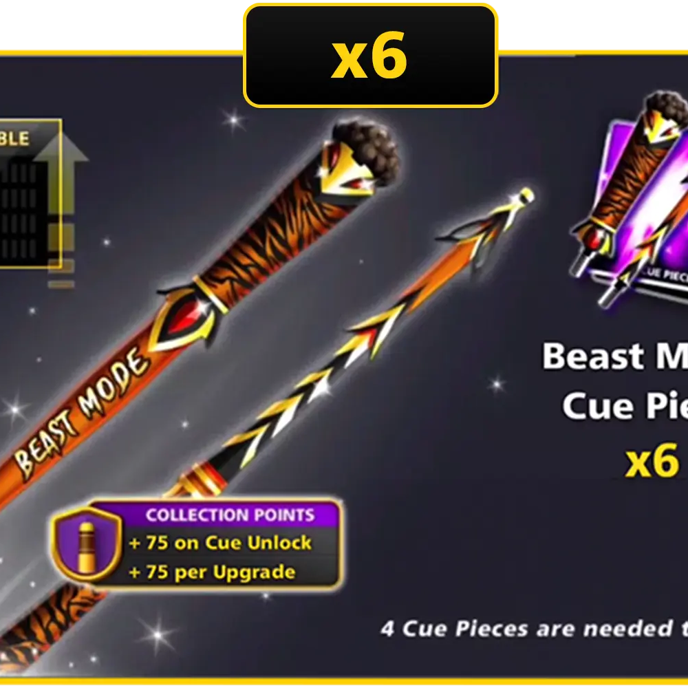 x6 Beast Mode Cue Pieces | 8 Ball Pool - BlackBird Store