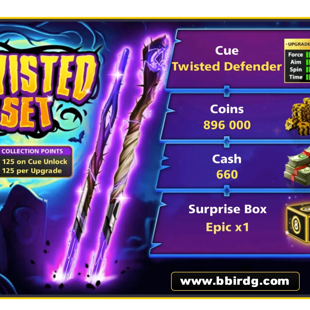 Defender Cue - Twisted Set | 8 Ball Pool - BlackBird Store