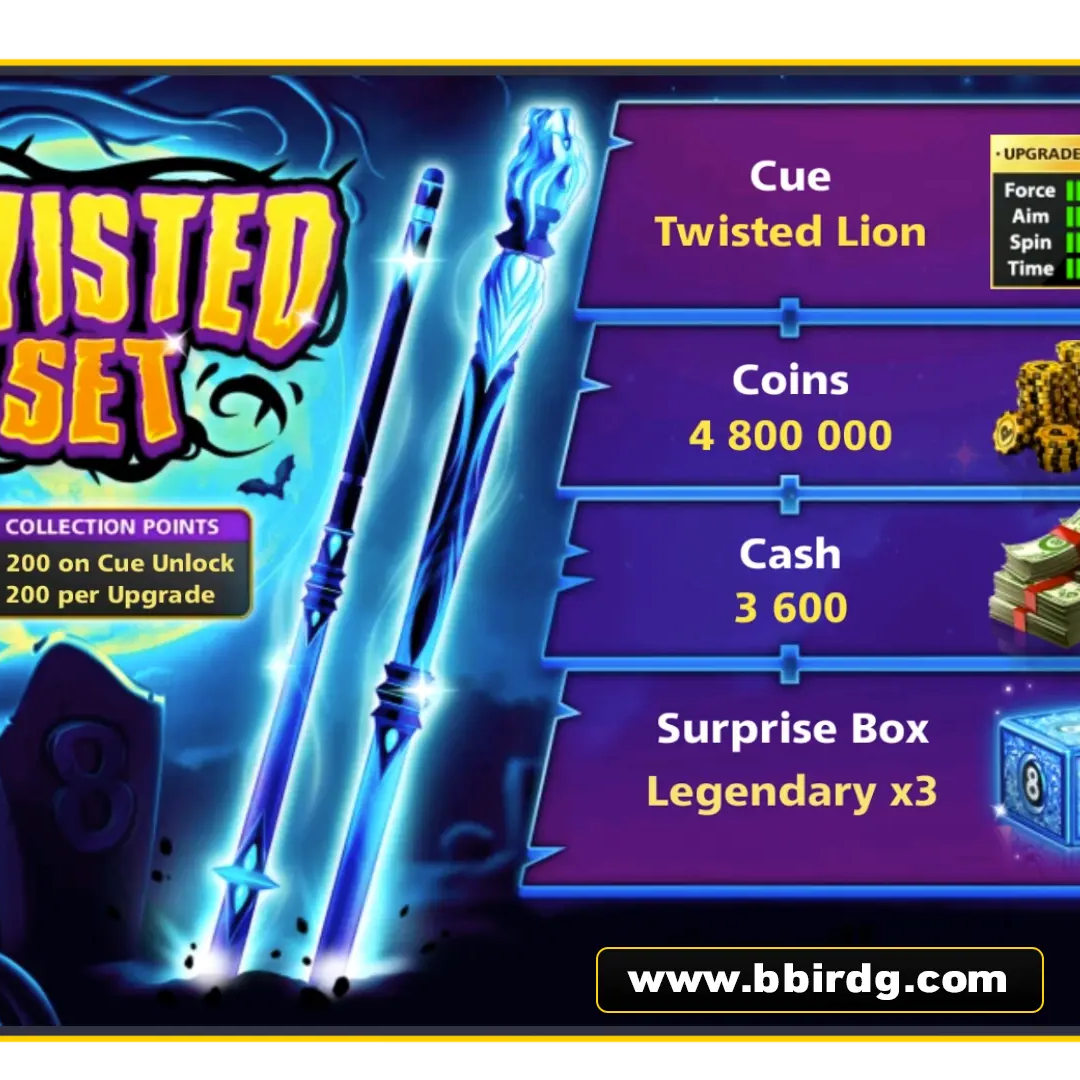 Lion Cue - Twisted Set | 8 Ball Pool - BlackBird Store