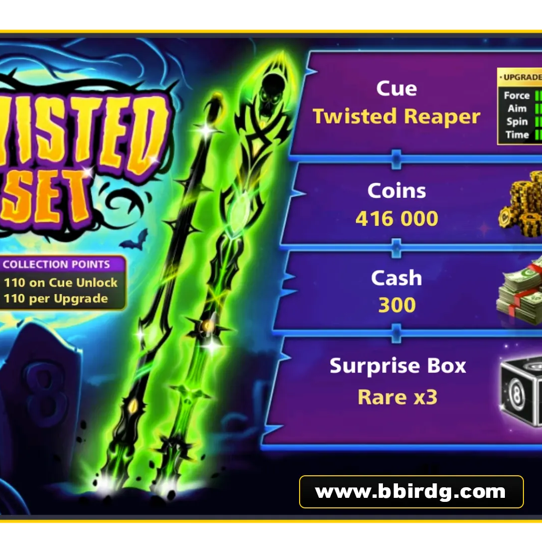 Reaper Cue - Twisted Set | 8 Ball Pool - BlackBird Store