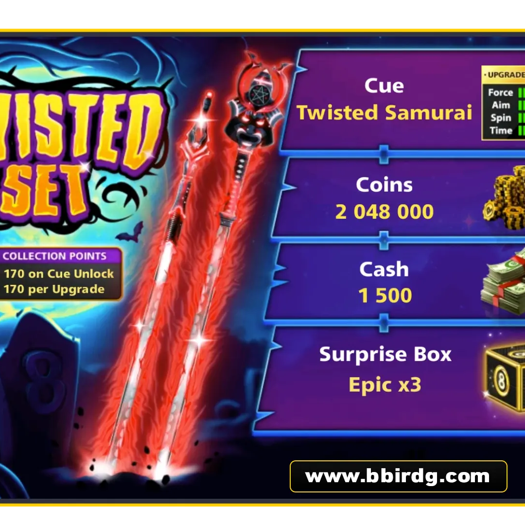 Samurai Cue - Twisted Set | 8 Ball Pool - BlackBird Store