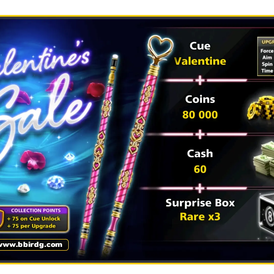 Valentine Cue - Valentines Sale | 8 Ball Pool - BlackBird Store