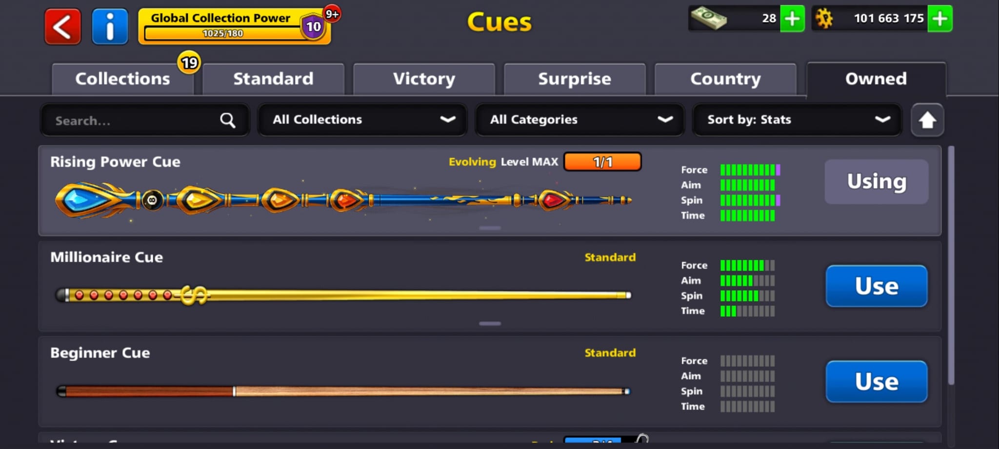 100 millones de monedas y 1 taco Max | Cuenta de 8 Ball Pool