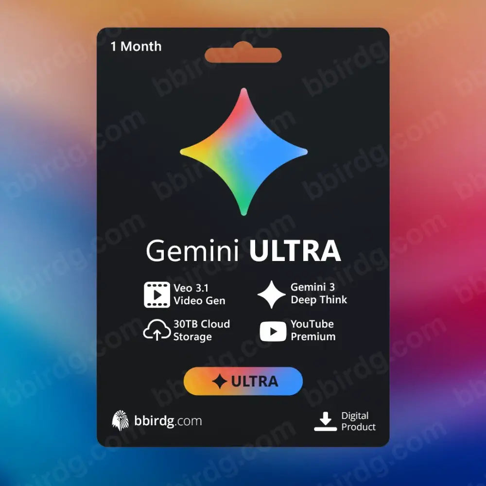 Google Gemini Ultra - 1 Month | Personal Account 1 Month - 25k API Credit