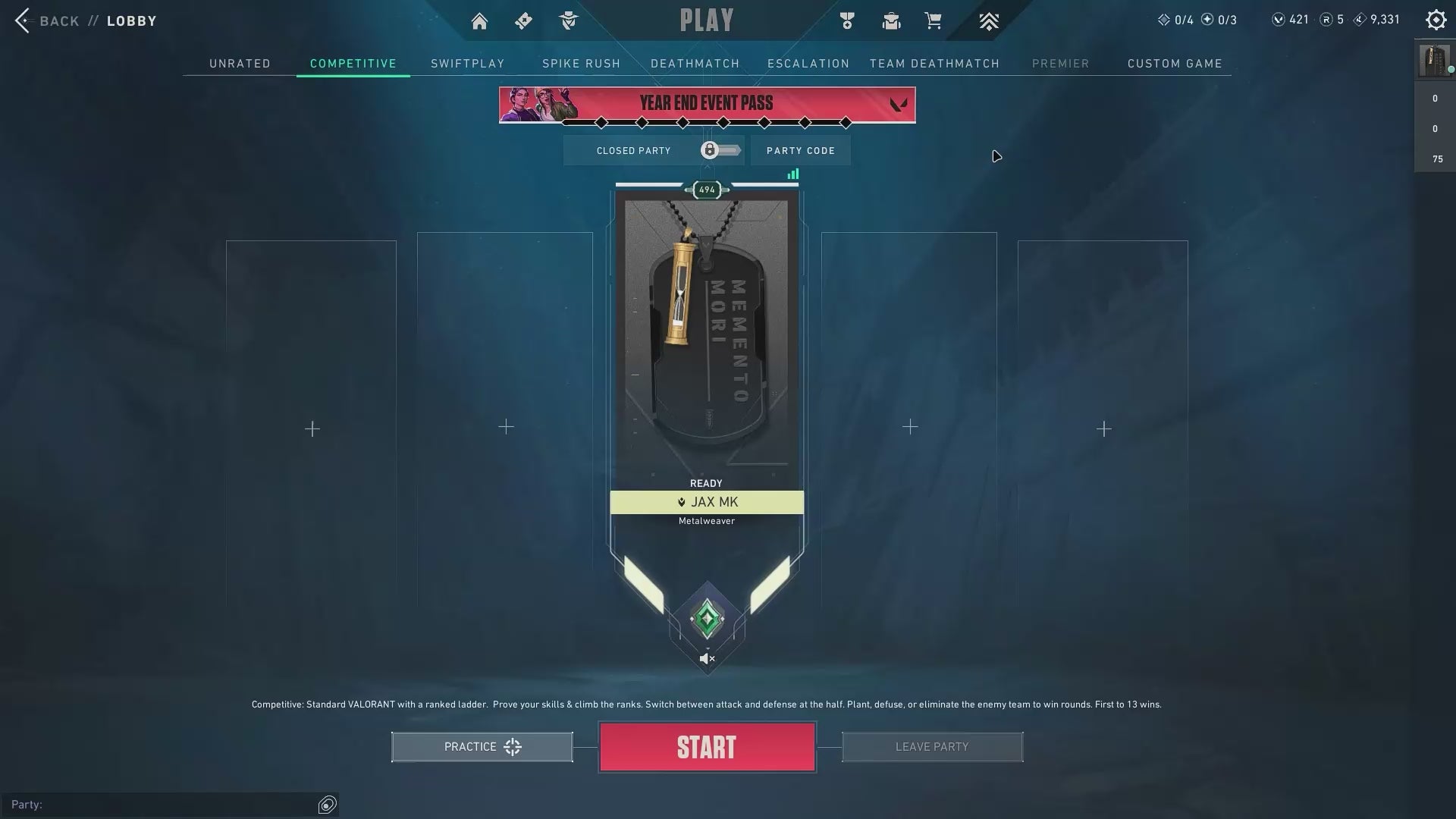 Level 494, Large Skins Collection - Immortal Peak | VALORANT Account