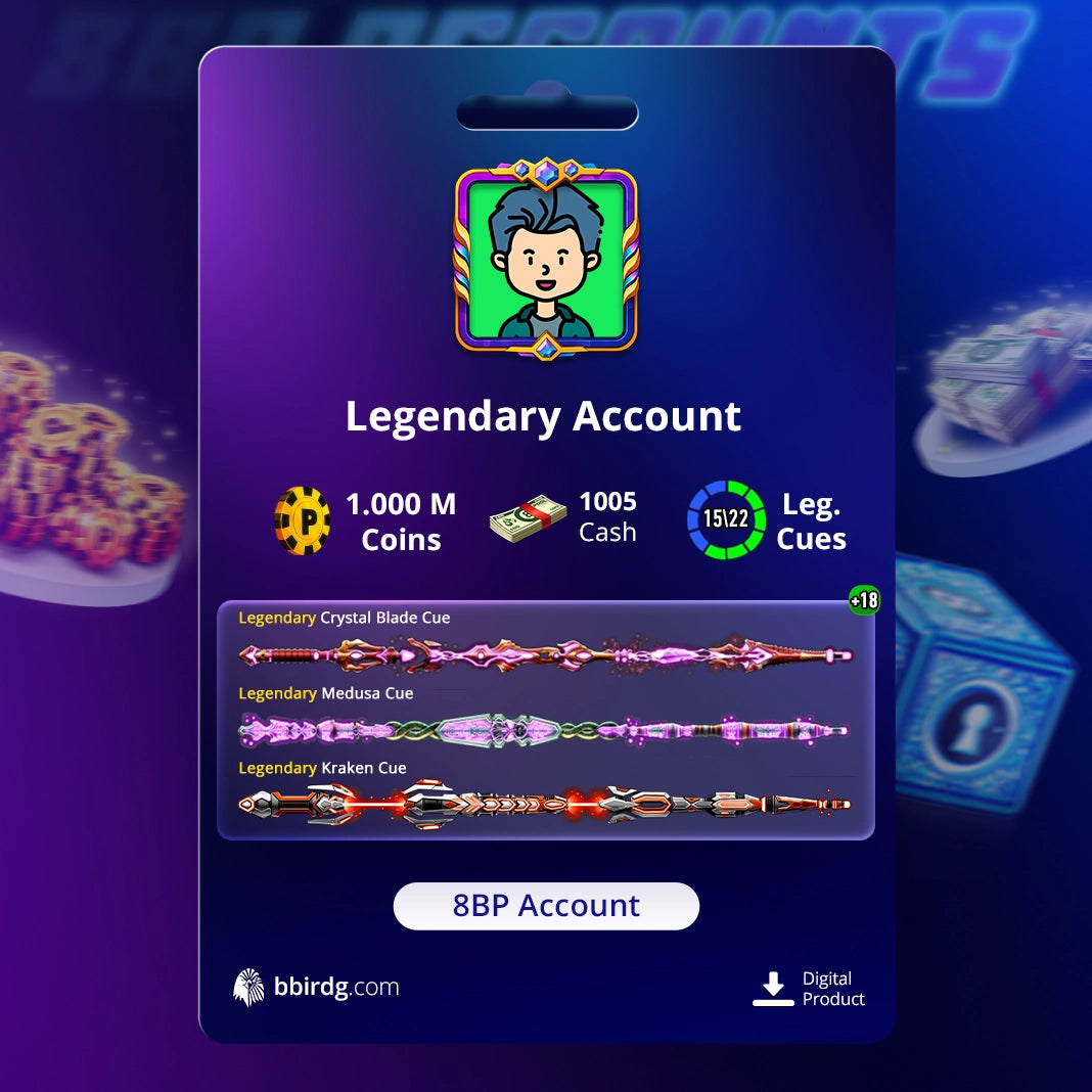 Cuenta de 8 Ball Pool | 1 Billón de Monedas | 18x Tacos Legendarios